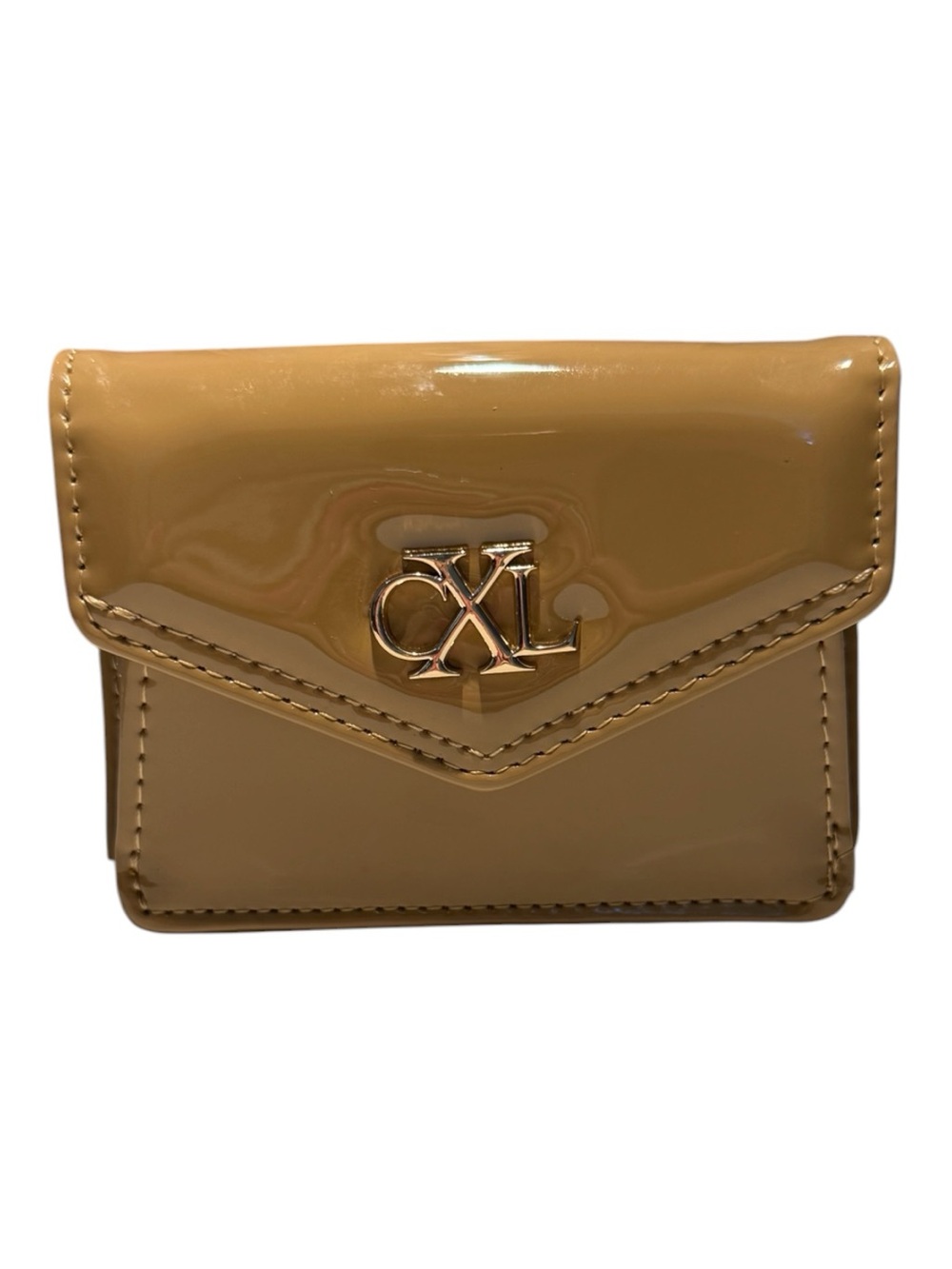 Christian Lacroix Loch Textured Patent Multi Purpose Card Holder Latte NWT
